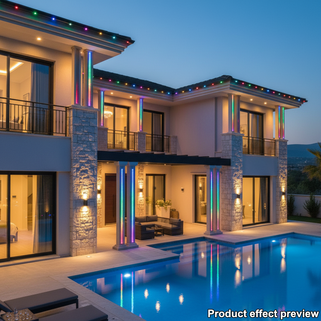 Low Voltage Pebble Lights in Garden Setting