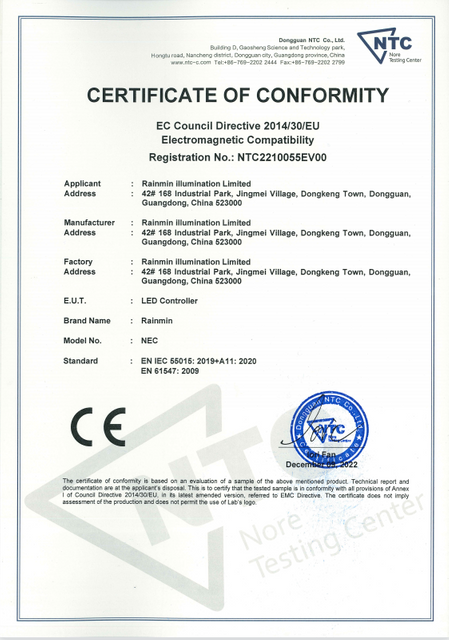  NEC Certificate 