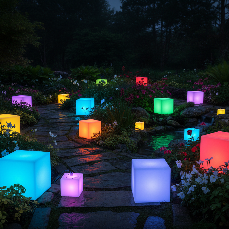 LED RGB Cube Light IP66, Multi-Size 360° Illumination, Professional Architectural Lighting