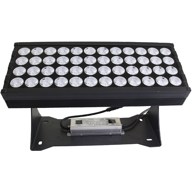 Architectural building illumination with high-power 200W RGB floodlights