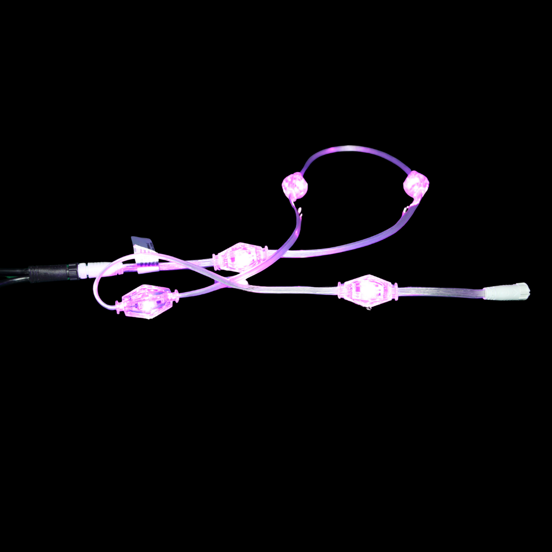 RGB+ Diamond LED Light - 360° Beam IP66 Waterproof Diamond Shape Outdoor String Lights