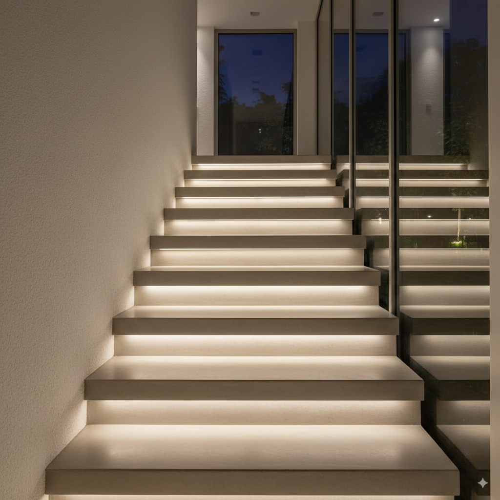 Architectural neon lighting building installation