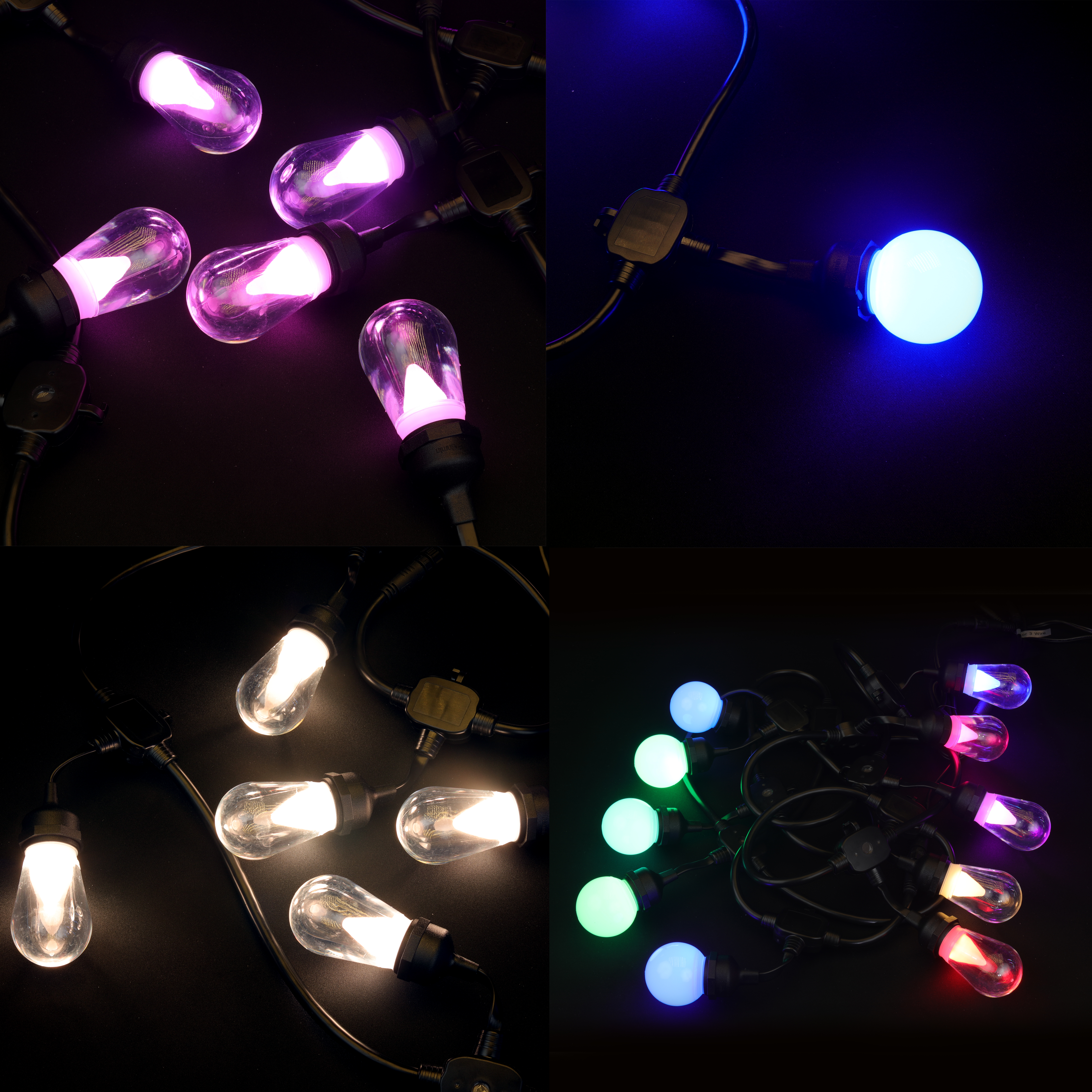 RGBW G50 string light with flexible polycarbonate material for vibrant lighting
