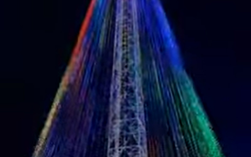 Outdoor park: 105 - meter Christmas tree with lighting decoration in Brazil